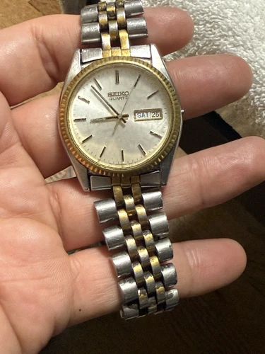 Vtg Seiko Watch Men Gold Silver Tone Presidential  ( Parts/repair)