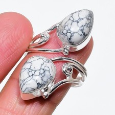 Howlite Gemstone Handmade 925 Sterling Silver Jewelry All Size Ring For Gift