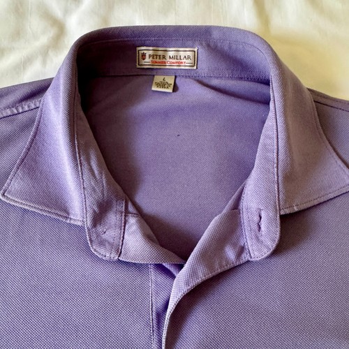 Peter Millar - Golf Shirt Men Large Purple Polo - 100% Polyester - Short Sleeve - Picture 2 of 6