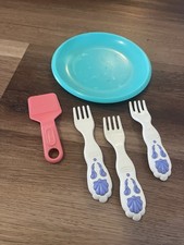 Vintage Little Tikes Play Kitchen Lot Plate Forks Spatula