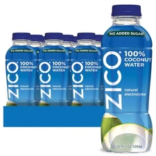 Zico 100% Coconut Water Hydration with Electrolytes 16.9oz Bottles 12 Pack