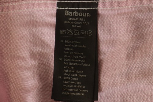 Barbour Pink Cotton Collared Short Sleeve Tailored Fit Button-Down Shirt Size S - Picture 14 of 14