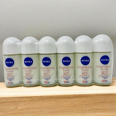 NIVEA brightening Powder Roll -On { 6PK } 0 Alcohol 48h protection 50 ml each 