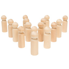Woodpeckers Wood Peg Dolls 3.5 Inch Large Dad Shape Wooden Peg People Pack Of