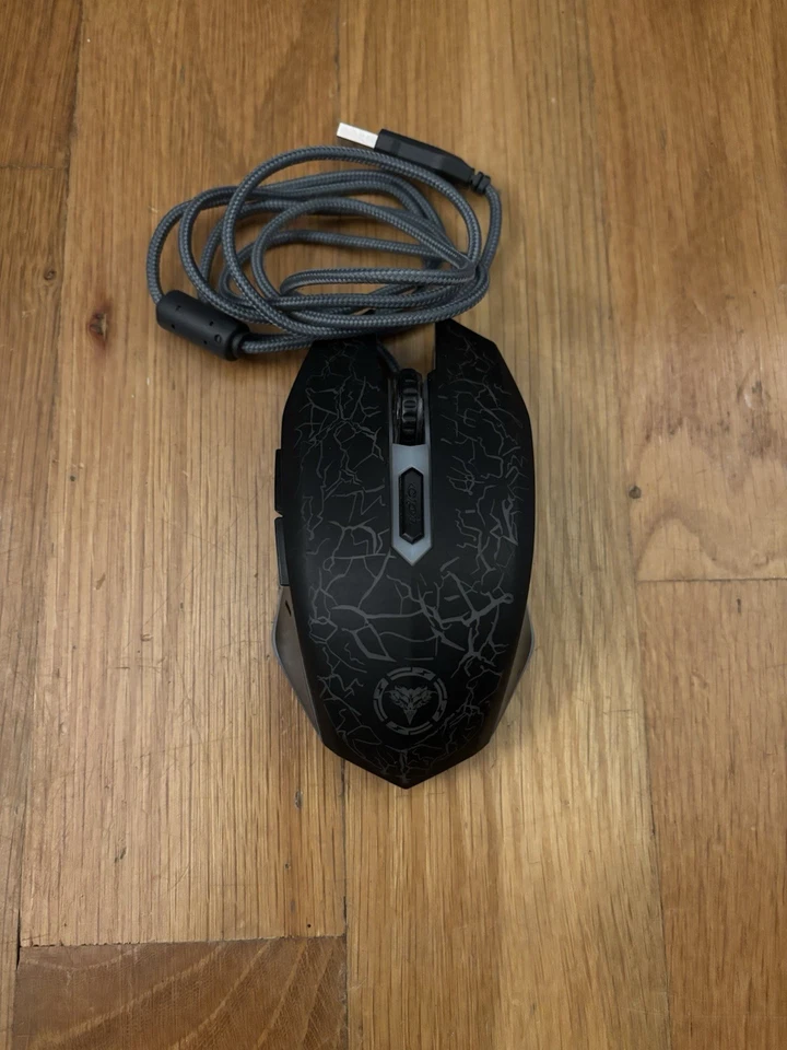 Mouse para jogos BENGOO ergonômico sete cores RGB LED luzes piscantes com fio, preto - Imagem 2 de 2