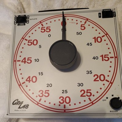 VINTAGE GRALAB Darkroom Lab Timer Model 171 Dual Outlet 120V Tested White