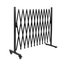 Expandable Barricade Gate, 129" Metal Safety Barrier Gate with Casters, Accor...