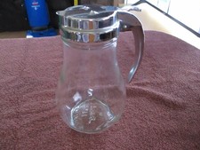 Vintage Dripcut Syrup Glass Dispenser Metal Chrome Handle 214 Made In USA