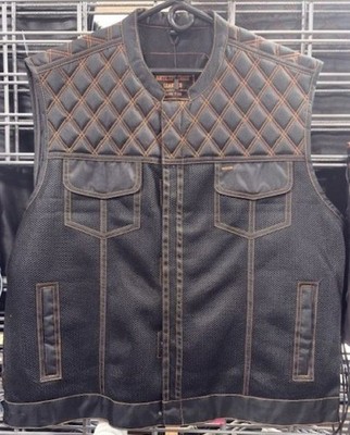 Men's Black Mesh Vest W/Orange Stitching a - Let the Air Flow - MeshPSOrg