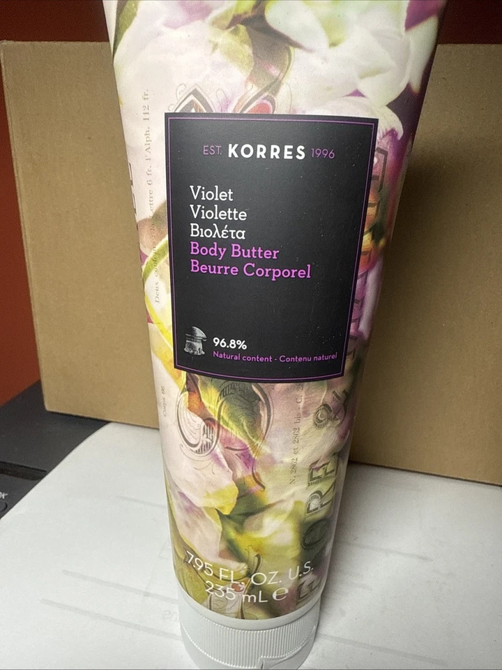 PACK de 2 cremas hidratantes para mantequilla corporal Korres, violeta, 7,95 oz SELLADAS nuevas y SELLADAS Foto 4 de 4
