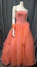 Beautiful Jovani Strapless Salmon Colored Prom Dress, Size Large