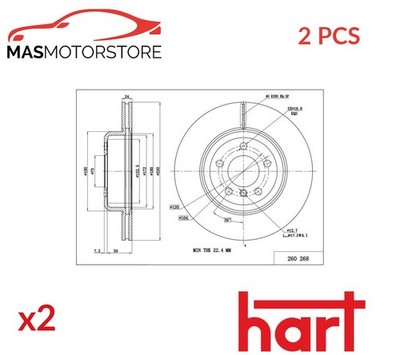 BREMSSCHEIBEN SATZ PAAR VORNE HART 260 268 2PCS H NEU OE QUALITÄT