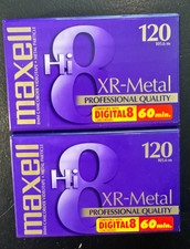 Lot of 2 Maxell Hi8 XR-Metal 120 8mm Video Cassette tapes -SEALED NEW