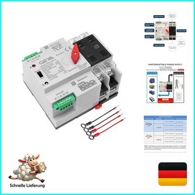 Geya Mini ATS Wechselstrom-Umschalter 2P 63A Automatik/Manuell Solar Generato...