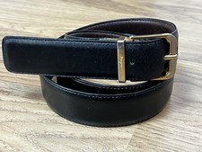 Salvatore Ferragamo Mens Leather Reversible Square Buckle Belt 1" Wide 42" Long