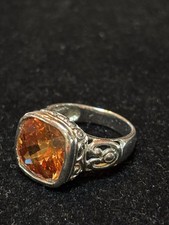 NF Sterling Silver Faceted CITRINE Ring Handcrafted Size 7.5 US