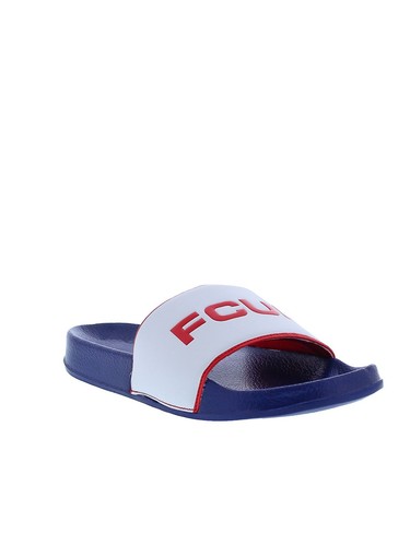 FRENCH CONNECTION Mens White Logo Kadon Round Toe Slip On Slide Sandals Shoes 11 - Picture 2 of 3