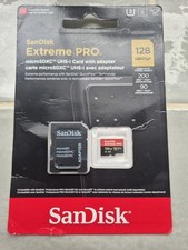 Image of SanDisk Extreme PRO MicroSDXC UHS-I Card With Adapter 128 GB 200MB/s Brand New