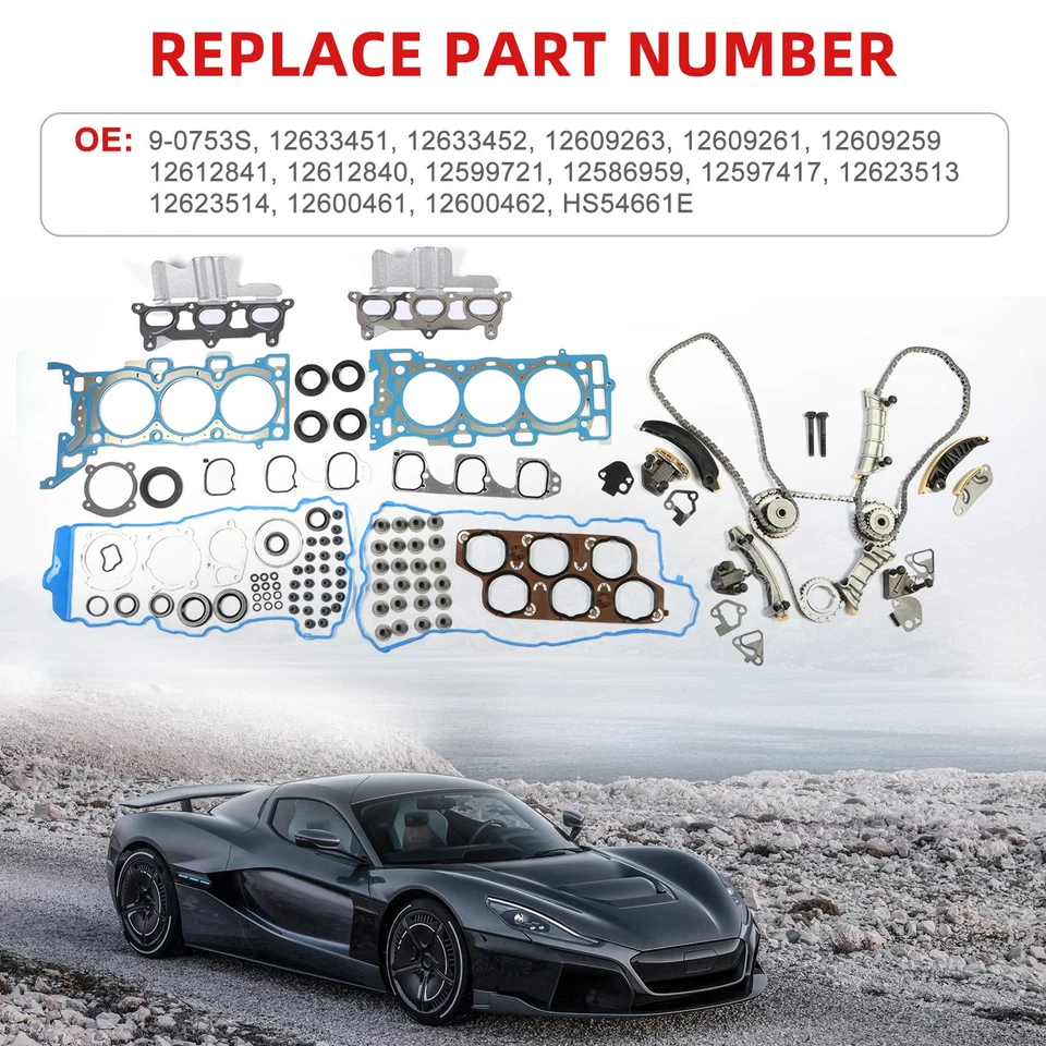 Timing Chain Kit & Head Gasket Set For 2008 Buick Enclave GMC Acadia 3.6L Foto 3 de 4