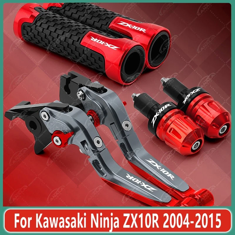 For Kawasaki Ninja ZX10R 2004-2015 CNC Brake Clutch Levers Handlebar Grip Set - Image 3 of 4