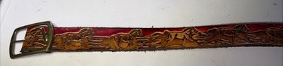 Leather Belt With Horses 46  L (U)