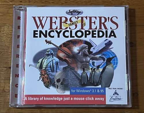 Webster’s Family Encyclopedia Windows 95 & 3.1 SoftKey Software PC CD ROM - Picture 1 of 4