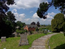 Photo A2 Grave View Clive/SJ5124 View over the roof tops of Clive from  c2011