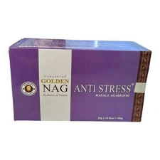 Golden Nag Anti Stress Incense Stick Agarbatti Pack of 12X15 GRAM Each 180GM Box