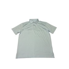 Rhoback Mens Performance Polo Shirt Large Blue White Striped Golf Short Sleeve