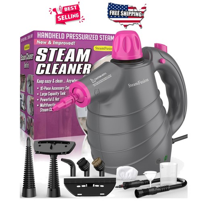 #ad #ad Pressurized Handheld Steam Cleaner 350ml Tank 10pcs Tools Grout Upholstery Car $98.54