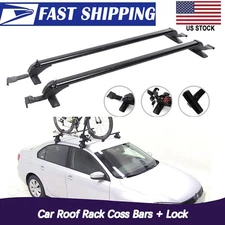 Universal Roof Rack Cross Bar 43.3" Car Top Luggage Cargo Carrier w/ Lock + keys
