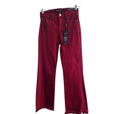 NWT Liverpool Los Angeles Red velvet Women Hannah Cropped Flared Jeans SZ 0/25