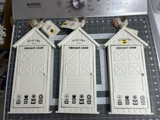 3-pack lot Red Shed Welcome to our Chicken Coop Metal Key Holder Farmhouse Decor