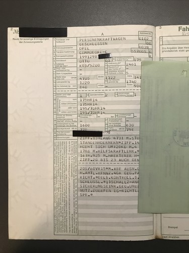 GM Opel Commodore C 1979 2.5S 2461 ccm Motor 115 PS Dokumente Abmeldung 06/90