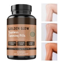 Golden Glow Tanning Pills for Men Women Sunless Tan Daily Supplement - 180PCS
