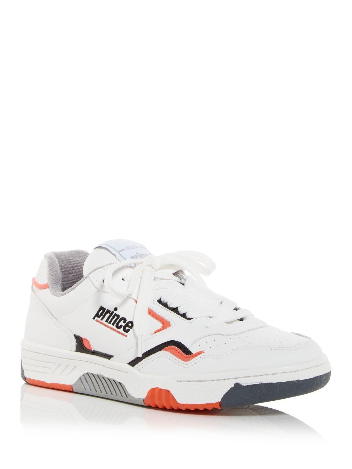 Женские белые перфорированные кожаные кроссовки на танкетке с круглым носком и мягкой подкладкой PRINCE 6