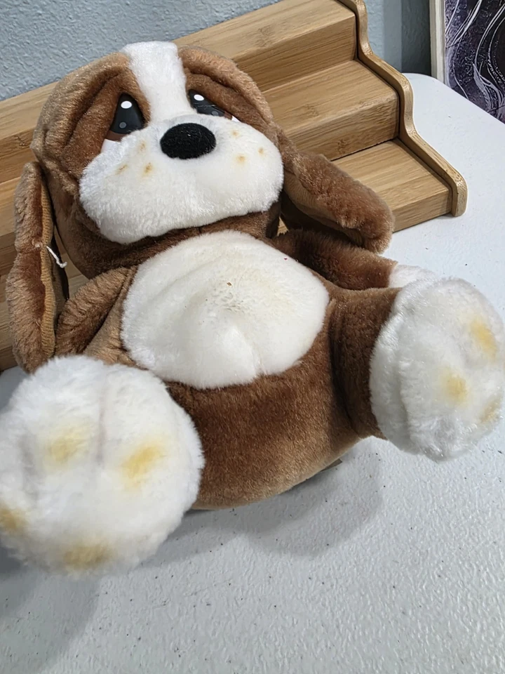 Плюшевая собака Applause Giordano Sad Sam коричневая белая 10 дюймов большие грустные глаза мягкая игрушка - Изображение 3 из 4