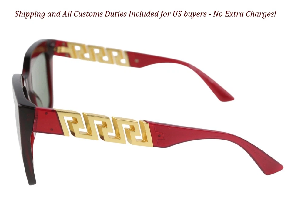 Gafas de sol para mujer Versace 4418 OS rojo tintado tono dorado detalles cuadrados precio de venta sugerido por el fabricante Foto 4 de 4