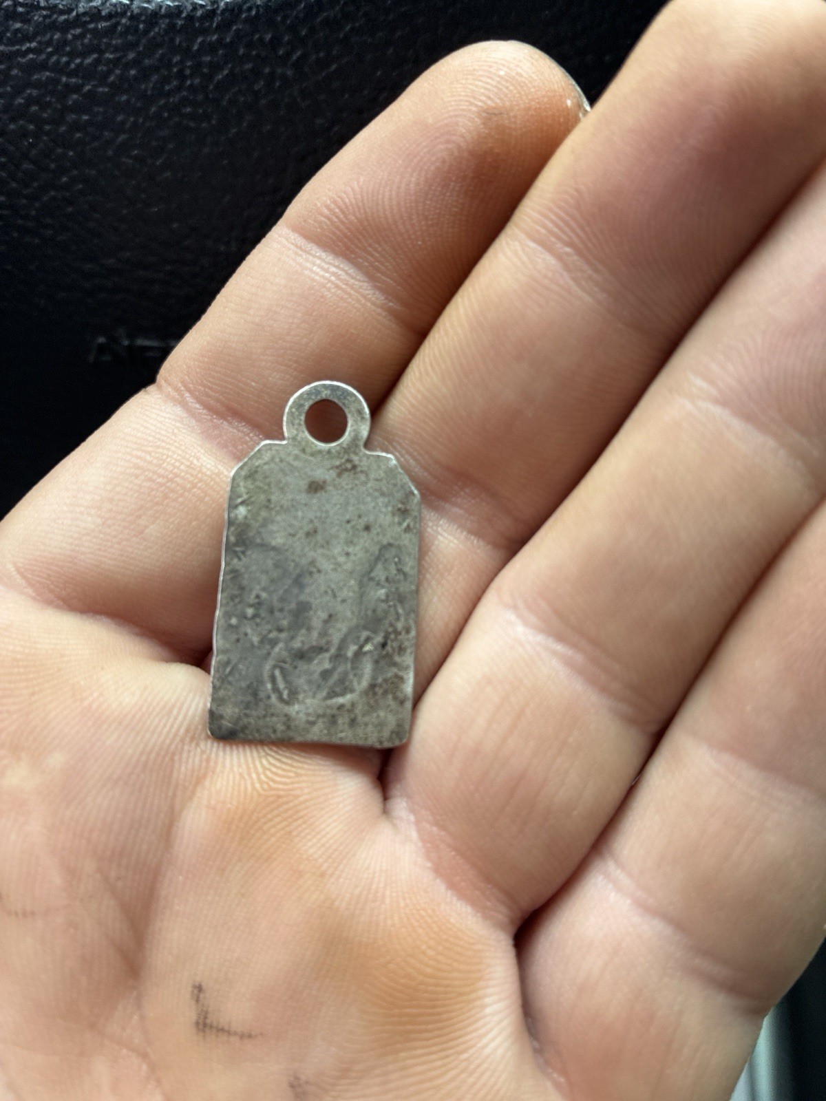 Handmade Native American Silver Rectangular Amule… - image 2