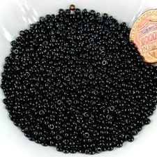 Rocailles 10/0 2.3mm Black Preciosa Ornela Czech Glass Seed Beads 30grams 1 oz