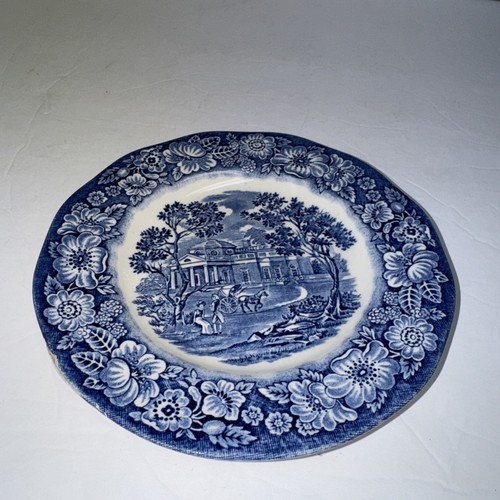 Staffordshire Liberty Blue Monticello 5 7/8" Bread & Butter Plates Vtg Defect - Picture 10 of 10