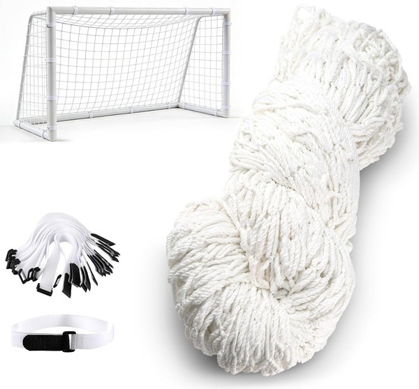 FußBallnetz Tornetz Ersatznetz FüR FußBalltor 2,4X1,8M-6X3M Weiß Sportspiel-image