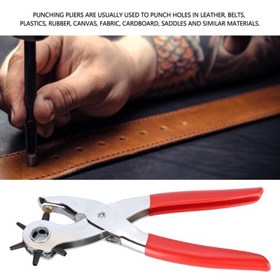 Belt Hole Punch Plier Multi Function Leather Punching Machine Watchband Hole KUI