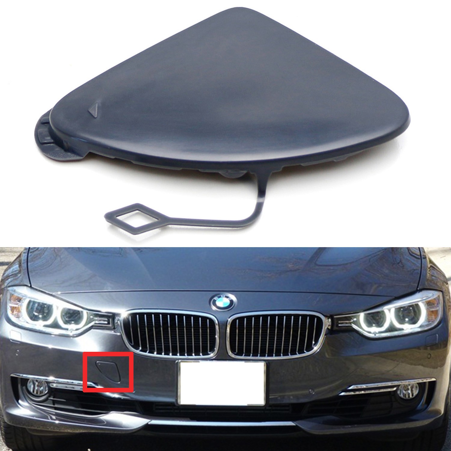 2013-2015년식 Pre-LCI BMW F30, F31, 320i, 328i, 335i용 앞 범퍼 견인 고리 캡 커버
