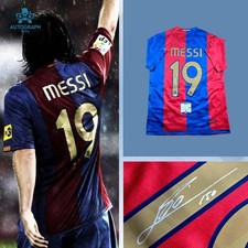 Lionel Messi Signed FC Barcelona 2006-2007 Home Jersey 19 Gold W/ Beckett COA