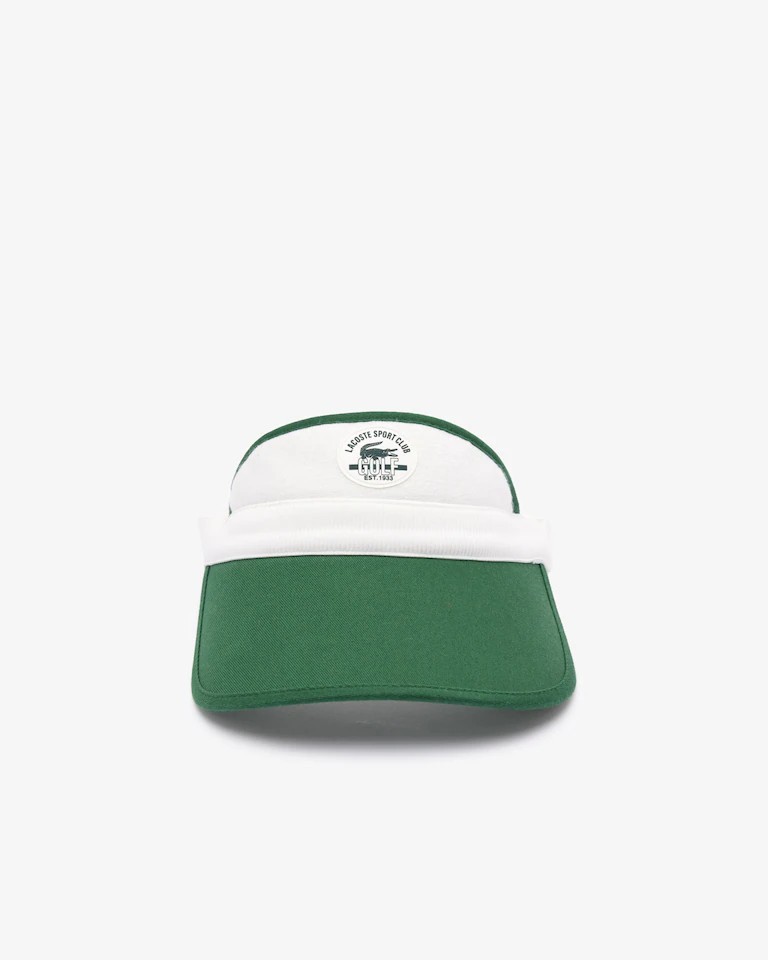 Lacoste Unisex White and Green Pique Sports Golf Club Visor  display picture 3