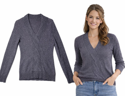 REPEAT Women Purple Gray Pullover Braid Light wear Sweater 36/XS