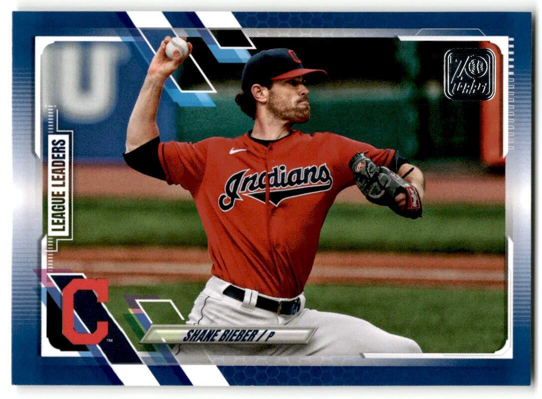 2021 Topps #72 Shane Bieber Royal Blue