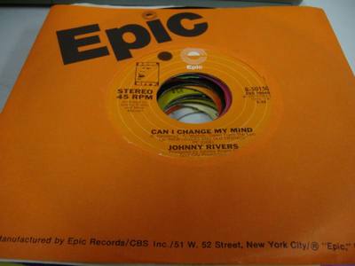 Soul NM! 45 JOHNNY RIVERS - Can I Change My Mind / John Lee Hooker on Epic