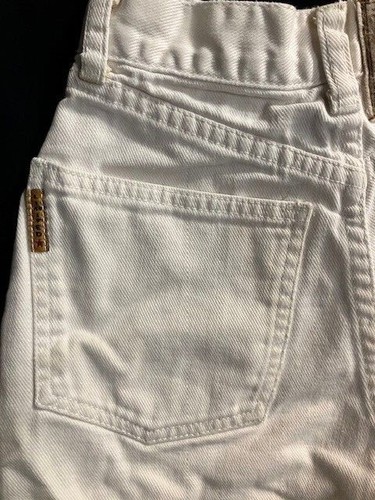 Vintage 80's LIMITED JEANS-Girl's Size 6 White Jean Shorts - Logo Embellished - Picture 8 of 9